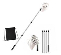 Commercial Fruit Harvesting Tool Adjustable Stainless Steel Handle & Metal Head for Farm Park Tree Picking Telescopic Fruit Collection Tool Picker with Big Non-Woven Basket