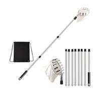 Commercial Fruit Harvesting Tool Adjustable Stainless Steel Handle & Metal Head for Farm Park Tree Picking Telescopic Fruit Collection Tool Picker with Big Non-Woven Basket