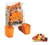 Commercial Fruit Juicer Machine, Oranges Lemon Pomegranates Juice Extractor with 2 Fruit Pulp Buckets, Fruit Adaptability High, 200 Pieces/min Output, No Blockage, 304 Stainless Steel Material