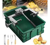Commercial Fruit Pineapple Peeler, Stainless Steel Pineapple Skinner with Eyelet Removal Tool, Manual Pineapples Peeling Machine, Bracket Adjustable Width 30 to 38cm, for Supermarkets Booths
