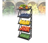 Commercial Fruit Rack Vegetable Display, Retail Organizer for Supermarket, Kitchen, Pantry Shelf Unit, Market Shelf, Versatile Storage Solution