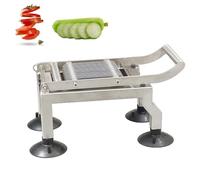 Commercial Fruit Vegetable Chopper, Manual Stainless Steel Cutter with 4 Suction Cups, 5/10/15mm Thickness, Multipurpose Manual Slicer, for Tomato Cucumber Onion Ham(15mm)