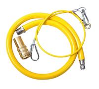 Commercial Gas Catering Hose 1/2 Inch x 1m - Heavy Duty Yellow Pipe for Kitchen, LPG, NG, Propane, Butane - Flexible Stainless Steel Braided Hose for Cookers, Grills & Appliances