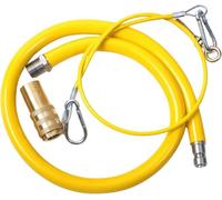 Commercial Gas Catering Hose - Heavy Duty Flexible Yellow Stainless Steel Braided Pipe for LPG, NG, Propane & Butane - Gas Hose for Cookers, Grills, Ovens & Kitchen Appliances (3/4″-1.2M Length)