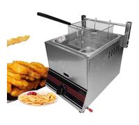 Commercial Gas Fryer - Professional Stainless Steel 6L Dual Fryer with Removable Baskets for Restaurants and Home Kitchens