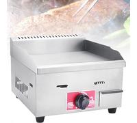 Commercial Gas Griddle - Countertop Flat Top Fry Pan, Adjustable Temperature, Kitchen LPG Gas Grill for Outdoor Catering