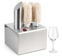 Commercial Glass Polisher, Electric Cup Polishing Machine w/Hot Air Dryer
