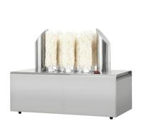 Commercial Glass Polisher Machine, Stainless Steel Build, Removable Brushes, Scratch-Free Cleaning, 140°F Air Drying, for Champagne Glasses Beer Cups