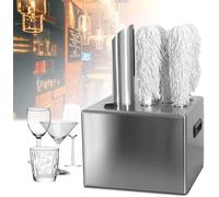 Commercial Glass Polisher with Heater and Cotton Brushes, High-Speed for Bars and Restaurants