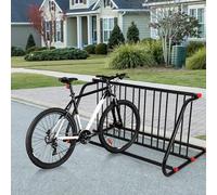 Commercial Grade 10-Bike Floor Rack - Heavy Duty Double-Sided Grid Stand for Indoor & Outdoor Use | Freestanding Bike Storage for Garages, Schools, Parks, Shops & Homes (152cm, All-Steel)