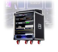 Commercial Grade 10U Equipment Rack, Lightweight DJ Rack/Road Case, 19.5" Deep Rolling Case with Reinforced Metal Edging & Locking Wheels, Perfect for Business Events, Bars(A1)