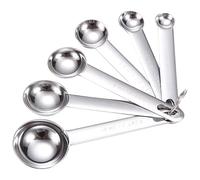 Commercial Grade 6 Piece Nonrust Steel Scoops Set Baking Utensils with Measurement Markings Kitchen Measuring Tool for Dry and Liquid