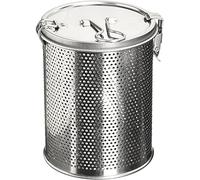 Commercial Grade D 3.9" X H 5.3" Genuine Stainless Steel 18/8 Perforated Strainer - One Touch Lock System - Restaurant & Home Use