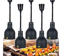 Commercial Grade Food Heat Lamp, Hanging Food Heat Lamp Home, Retractable Food Warmers for Parties Buffet, 250w Light Bulb + Diameter 19cm(Size:5pcs)