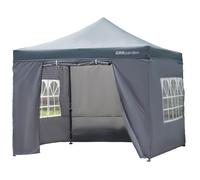 Commercial Grade Grey Pop Up Gazebo Waterproof Heavy Duty Market Stall Tent 3x3m