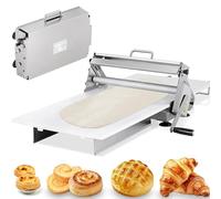 Commercial Grade Manual Dough Sheeter | Stainless Steel Dough Roller Machine | Adjustable Thickness Settings | For Pizza Bases And Layered Croissant Pastries At Home
