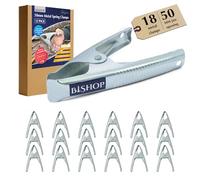 Commercial Grade Metal Spring Clamps for Woodwork - Rust Proof Market Stall Tarp Clips Clamps 50mm Jaw Capacity - Metal Clips All Steel Construction 160mm Length - Triple Coil Spring Clips (Qty: 18)