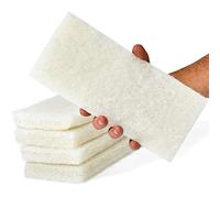 Commercial-Grade Non-Abrasive White Cleaning Pad 5 Pack by Mop Mob. Large Multi-Purpose 10 in x 4 1/2 in Scouring Pad Fits Universal Holders. Great for Scrubbing Sinks Tile Windows and Fine China