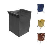 Commercial-Grade Oxford Cloth Laundry Cart Bags - Waterproof Detachable Liner with Hook for Trolley Replacement, Service Cart Cleaning Bag, Foldable Storage Solution