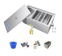 Commercial Grade Stainless Steel Grease Trap Interceptor for Restaurant Kitchen Under Sink - Top Inlet Oil-Water Separator with Removable Baffles