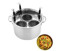Commercial Grade Stainless Steel Pasta Pot Set with Strainer Insert, 3/4/5 Holes, Lid & Steamer, Ideal for Home Kitchen Cooking, Durable Stock Pot for Pasta Lovers