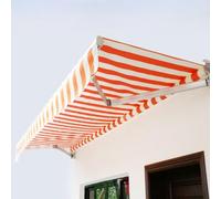 Commercial Grade White Outdoor Retractable Awning 16x9.8 ft with Crank Handle Waterproof Polyester Shelter for Deck Balcony Patio and Yard Use