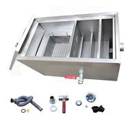 Commercial Grease Interceptor, Stainless Steel Grease Trap Interceptor Set Detachable Design Under Sink for Restaurant Kitchen Ccanteen/Color/35 * 25 * 23Cm/14 * 10 * 9In