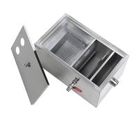 Commercial Grease Interceptor, Stainless Steel Grease Trap With Removable Filter Basket, Water Oil-Water Separator For Canteen Home Kitchen