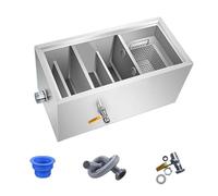 Commercial Grease Interceptor, Under Sink Carbon Steel Grease Trap Set Detachable for Restaurant Kitchen Ccanteen Factory Wastewater/60 * 40 * 30Cm/24 * 16 * 12In