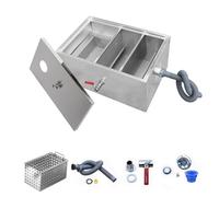 Commercial Grease Interceptor, Under Sink Stainless Steel Grease Trap,Grease Interceptor for Restaurant Canteen Factory Home Kitchen/45 * 25 * 23Cm/18 * 10 * 9In