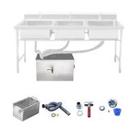 Commercial Grease Trap, Interceptor Top Inlet Stainless Steel Grease Trap,Waste Water Oil-Water Separator for Resaturant Truck/60 * 40 * 30Cm/24 * 16 * 12In