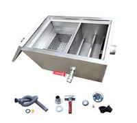 Commercial Grease Trap, Stainless Steel Interceptor Top Inlet, Under Sink Grease Separator for Restaurant Home Kitchen Tools/Color/35 * 25 * 23Cm/14 * 10 * 9In
