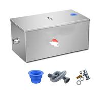 Commercial Grease Trap, Stainless Steel Interceptor Top Inlet, Under Sink Grease Trap For Restaurant Home Kitchen Tools (Size : 40 * 25 * 25cm/16 * 12 * 12in)