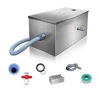 Commercial Grease Trap, Under Sink Stainless Steel Interceptor, Oil Water Separator with Removable Filter Basket for Kitchen Restaurant/80 * 40 * 40Cm/31 * 16 * 16In