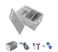 Commercial Grease Trap, Under Sink Stainless Steel Separator, Interceptor Top Inlet for Restaurant Kitchen/60 * 40 * 30Cm/24 * 16 * 12In