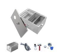 Commercial Grease Trap, Under Sink Stainless Steel Separator, Interceptor Top Inlet for Restaurant Kitchen/35 * 25 * 23Cm/14 * 10 * 9In