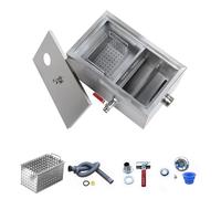 Commercial Grease Trap, Waste Water Oil-Water Separator, Stainless Steel Interceptor for Home Restaurants Under Sink/40 * 25 * 23Cm/16 * 10 * 9In