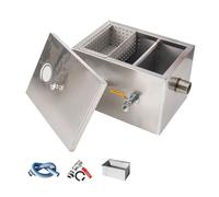 Commercial Grease Traps for Restaurants Under Sink, Stainless Steel Interceptor Top Inlet, Waste Water Oil-Water Separator for Hotel Kitchen/35 * 25 * 23Cm/14 * 10 * 9In