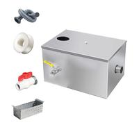 Commercial Grease Traps, Stainless Steel Interceptor Top Inlet, Grease Traps for Restaurants Under Sink, Cafe, Canteen, Factory, Kitchen/35 * 20 * 20Cm/14 * 8 * 8In