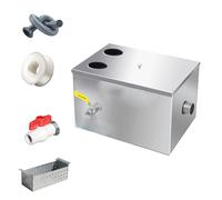 Commercial Grease Traps, Stainless Steel Interceptor Top Inlet, Grease Traps for Restaurants Under Sink, Cafe, Canteen, Factory, Kitchen/40 * 25 * 25Cm/16 * 10 * 10In
