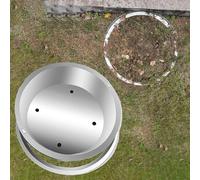 Commercial Greenery Landscape Septic Manhole Cover with Drain Hole, Hidden Recessed Inspection Chamber Covers for Park/Garden Patio/Courtyard, Stainless Steel(Dia 80CM/31.5 in)