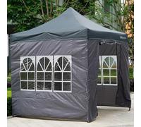 Commercial Grade Grey Pop Up Gazebo Waterproof Heavy Duty Tent 3x3m