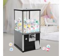 Commercial Gumball Vending Machine Alloy Capsule Toy Dispenser | Heavy-duty alloy gumball machine with dual locks, 360° knob and large 800-1000 coin capacity(Black)