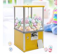 Commercial Gumball Vending Machine Alloy Capsule Toy Dispenser | Heavy-duty alloy gumball machine with dual locks, 360° knob and large 800-1000 coin capacity(Yellow)
