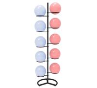 Commercial Gym Exercise Ball Holder Commercial Black Pilates Ball Cart With Round Brackets, Tall Upright Organizer Holder For Fitness Room/Gym/Studios/Home Display, Save (One Color-10-Balls)