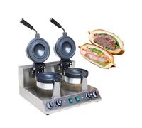 Commercial Hamburger Press & Waffle Maker, Non-Stick Electric Panini Press, Adjustable Temperature 50-300°C for Grilling & Cooking