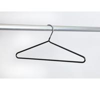 Commercial Hangers Heavy Duty Non-Slip Chrome Coat Hangers, Made from 5.5mm chromed steel rod with Black PVC non-slip coating. Pack of 25., KRH25/PVC25