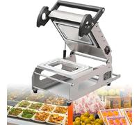 Commercial Heat Sealing Machine for Food Packaging, Hand Pressure Tray Sealer with 180mm Roll Film, Ideal for Steak and Cooked Foods Takeaway Boxes