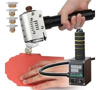 Commercial Heating Rolling Gluing Machine, 200W Hot Melt Adhesives Glue Dispenser with 50-220℃ Adjustable Temperature, 4 Size Glue Coating Heads, for Factories, Warehouses, Logistics