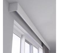 Commercial Heavy-Duty Curtain Track Box - Ceiling/Wall Mount 2m White Valance Rods Easy Install for Shower & Home Decor & Stylish Solution